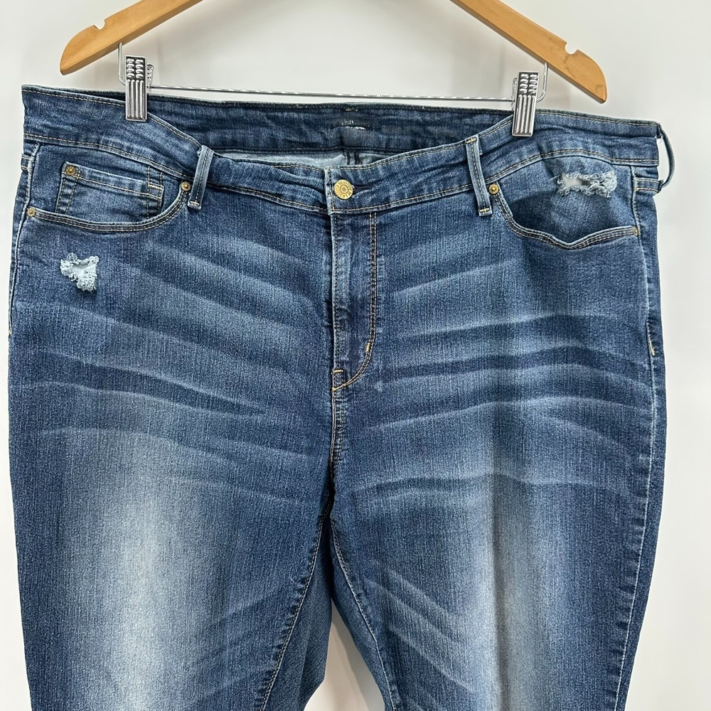 Levi's Jeans‎ Womens 22S Blue Denim Skinny High Rise Distressed Knee Preppy